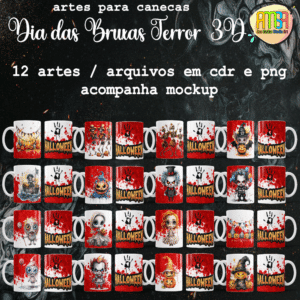ESTAMPAS DIA DAS BRUXAS TERROR CANECAS