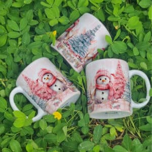ESTAMPA BONEQUINHO DE NEVE CANECA natal