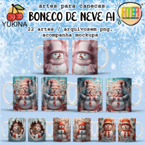 ESTAMPAS BONECO DE NEVE AI CANECAS natal