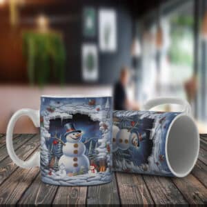 ESTAMPAS BONECO DE NEVE 2 3D CANECAS natal
