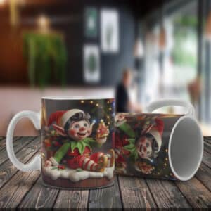 ESTAMPAS DUENDE DE NATAL CANECAS 3D