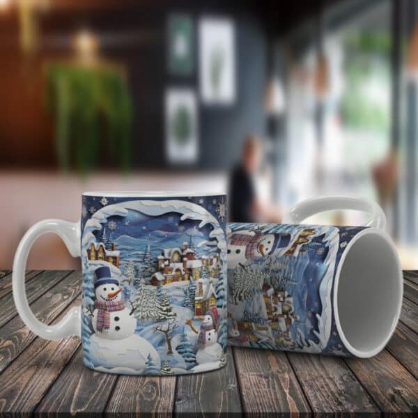 ESTAMPAS BONECO DE NEVE 2 3D CANECAS natal - Image 4