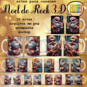 ESTAMPAS NOEL DO ROCK 3D CANECAS