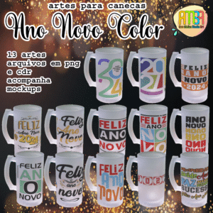 ESTAMPAS ANO NOVO COLOR CANECA DE CHOPE