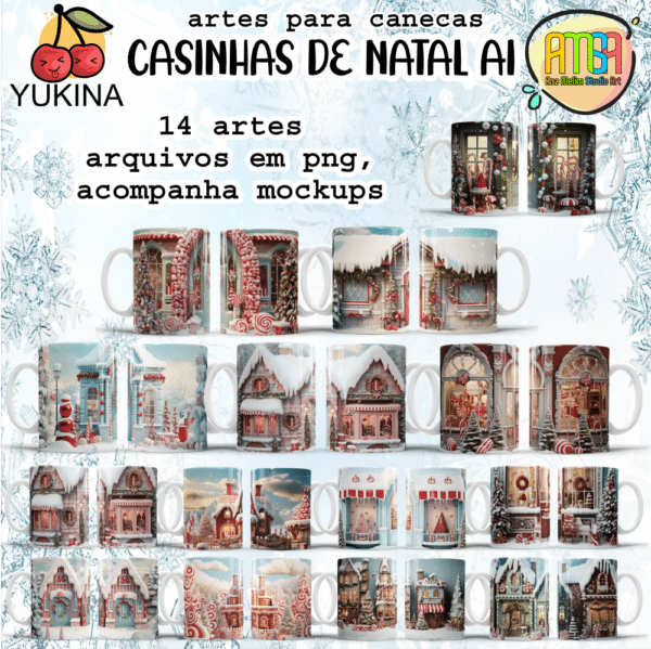ESTAMPAS CASINHAS DE NATAL Ai (Yukina) canecas
