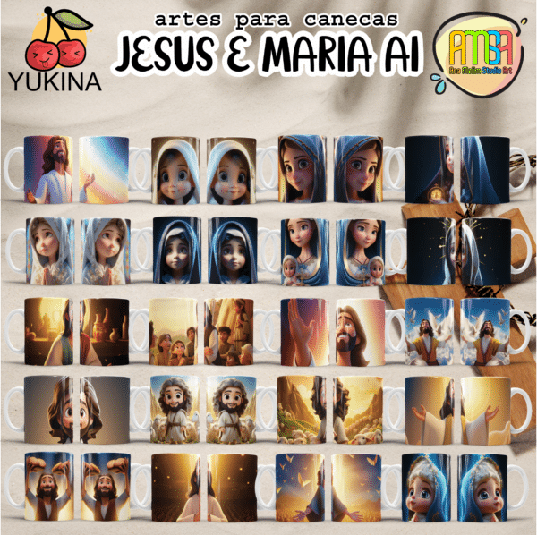 ESTAMPAS JESUS E MARIA CANECAS AU (Yukina) - Image 2
