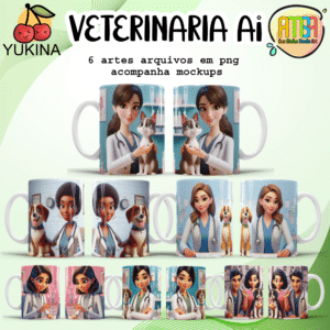 ESTAMPAS VETERINÁRIA Ai (Yukina) canecas