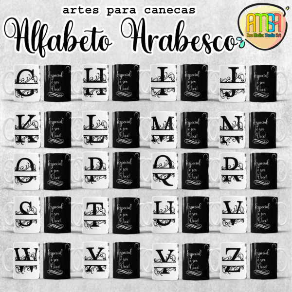 ESTAMPAS ALFABETO ARABESCO CANECAS - Image 2