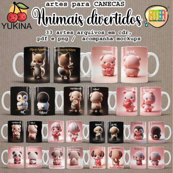 ESTAMPAS ANIMAIS DIVERTIDOS Ai (Yukina) CANECAS