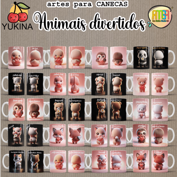 ESTAMPAS ANIMAIS DIVERTIDOS Ai (Yukina) CANECAS - Image 2