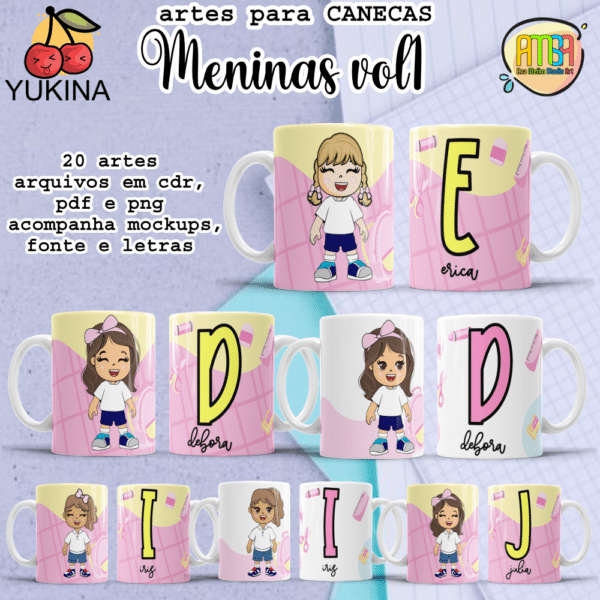 ESTAMPAS MENINAS VOLTA AS AULAS VOL 1 CANECAS (Yukina)