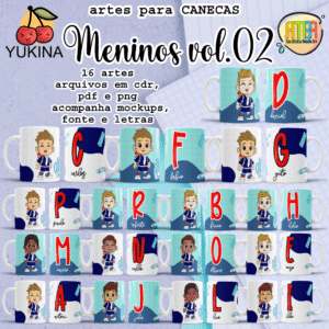 ESTAMPAS MENINOS VOLTA AS AULAS VOL 2 CANECAS