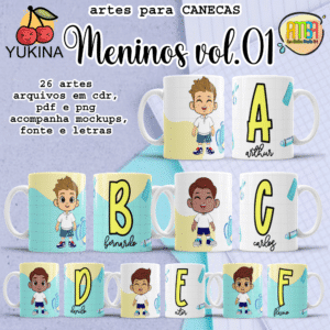 ESTAMPAS MENINOS VOLTA AS AULAS VOL 1 CANECAS