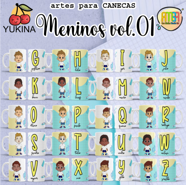 ESTAMPAS MENINOS VOLTA AS AULAS VOL 1 CANECAS - Image 2