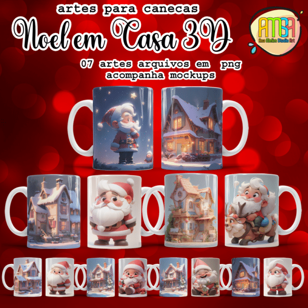 ESTAMPAS NOEL EM CASA CANECAS