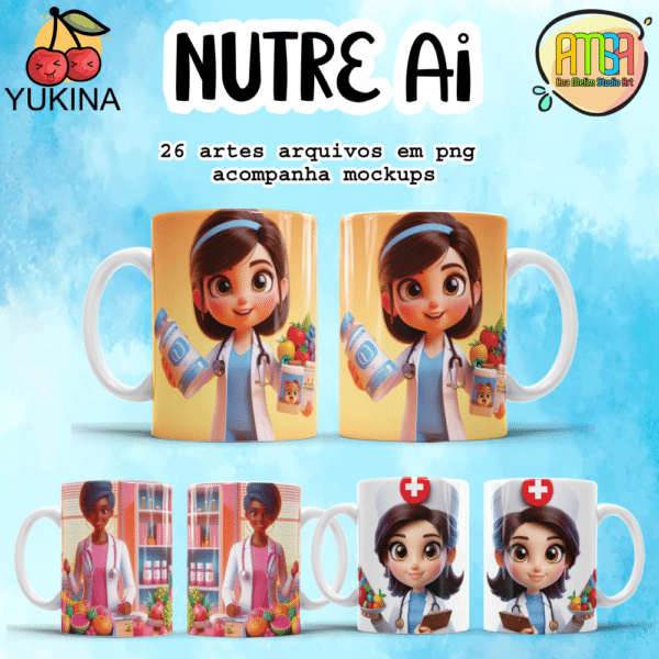 ESTAMPAS NUTRICIONISTA Ai CANECAS (Yukina)