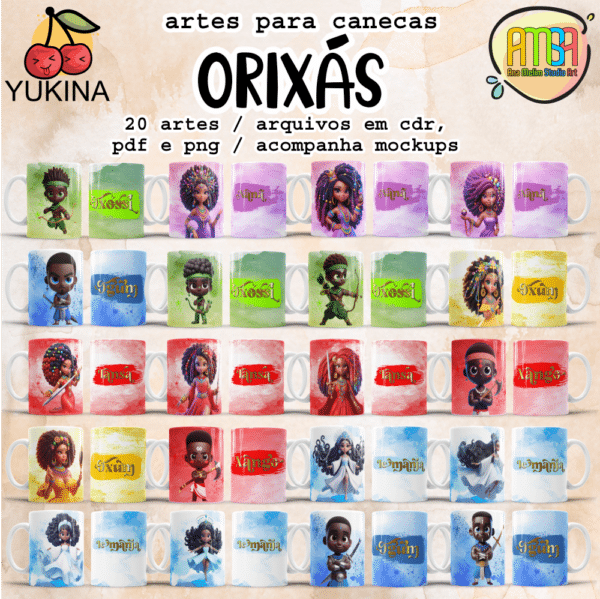ESTAMPAS ORIXAS CANECAS (Yukina)