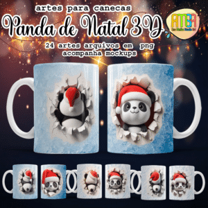ESTAMPAS PANDA DE NATAL CANECAS