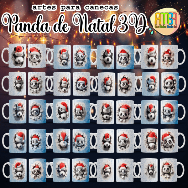 ESTAMPAS PANDA DE NATAL CANECAS - Image 2