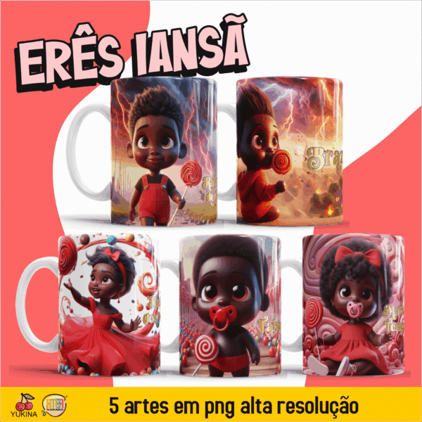 ESTAMPAS ERÊS IANSÃ CANECAS (MELIM YUKINA)