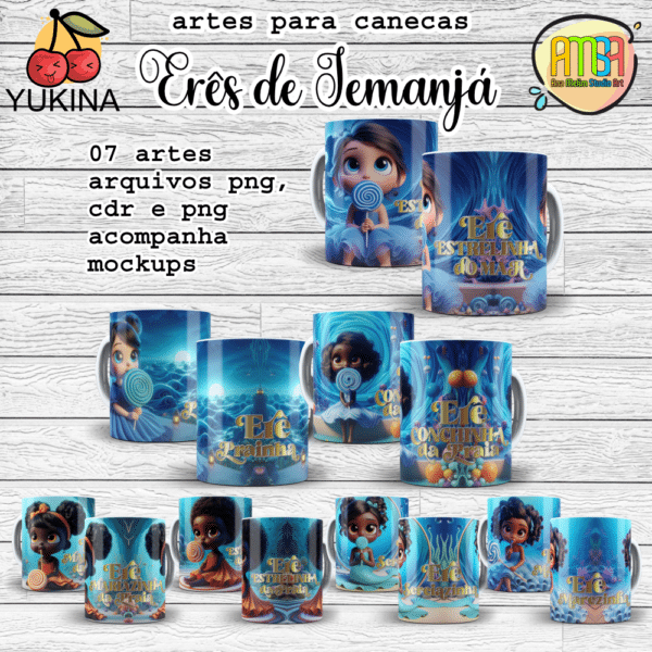 ESTAMPAS ERÊS DE IEMANJÁ (Yukina) - orixás