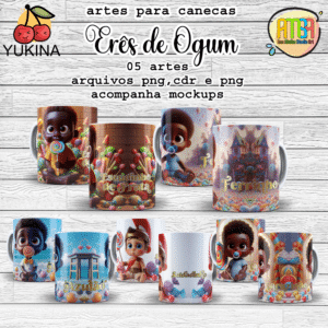 ESTAMPAS ERÊS OGUM CANECAS (Yukina) orixás