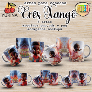 ESTAMPAS ERÊS XANGÔ CANECAS (Yukina) orixás