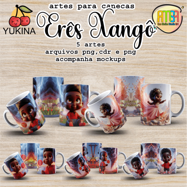 COMBO ERÊS CANECAS (YUKINA) orixás - Image 9