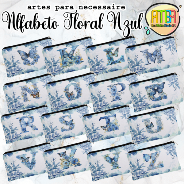 ESTAMPAS ALFABETO AZUL FLORAL NECESSAIRE - Image 2