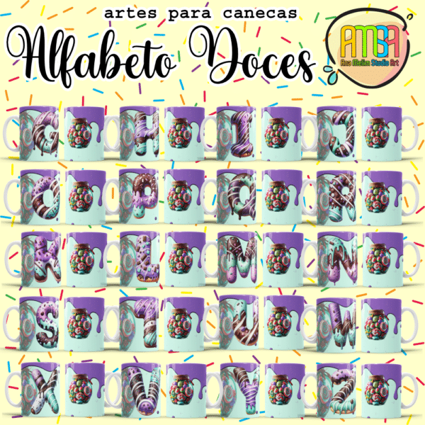 ESTAMPAS ALFABETO DOCES CANECAS - Image 2