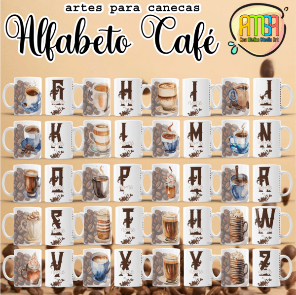 ESTAMPAS ALFABETO CAFÉ CANECAS - Image 2