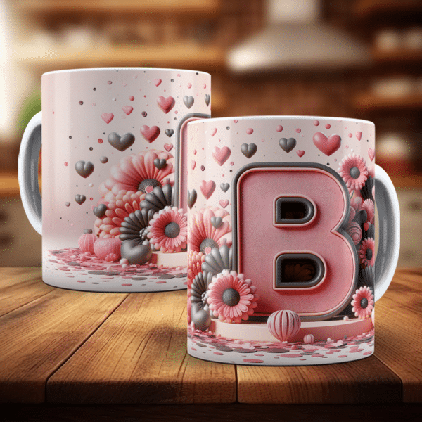ESTAMPAS ALFABETO FLORAL 3D CANECAS - Image 2