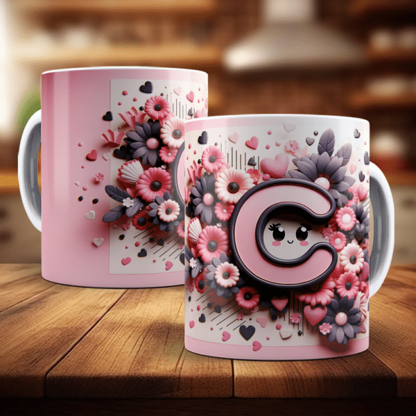 ESTAMPAS ALFABETO FLORAL 3D CANECAS - Image 3