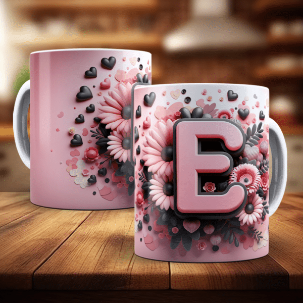ESTAMPAS ALFABETO FLORAL 3D CANECAS - Image 5