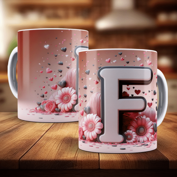 ESTAMPAS ALFABETO FLORAL 3D CANECAS - Image 6