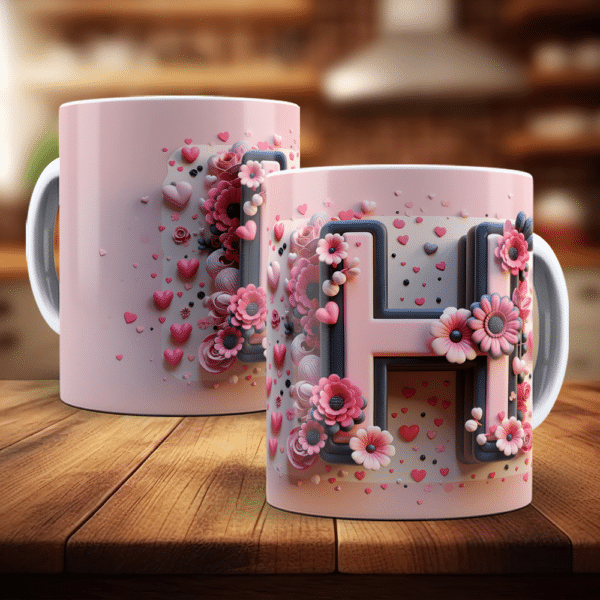 ESTAMPAS ALFABETO FLORAL 3D CANECAS - Image 8
