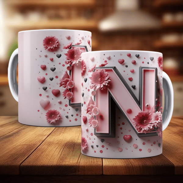 ESTAMPAS ALFABETO FLORAL 3D CANECAS - Image 14