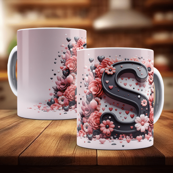 ESTAMPAS ALFABETO FLORAL 3D CANECAS - Image 19
