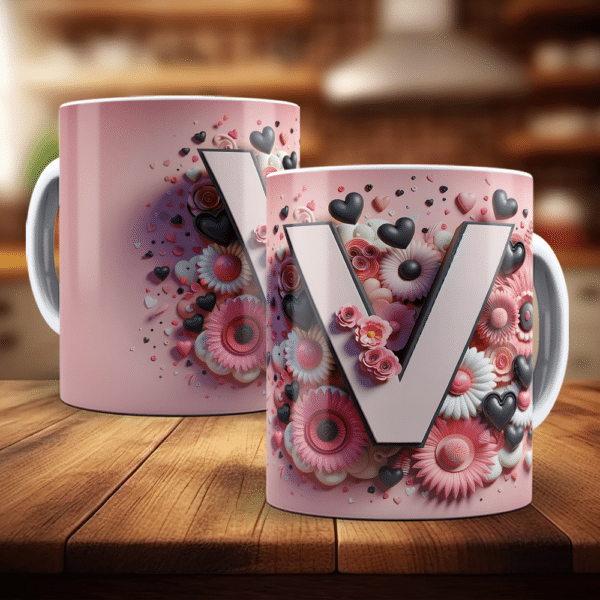 ESTAMPAS ALFABETO FLORAL 3D CANECAS - Image 22