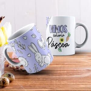 ESTAMPAS VAMOS COLORIR NA PÁSCOA CANECAS