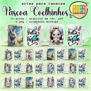 ESTAMPAS PÁSCOA COELHINHOS CANECAS