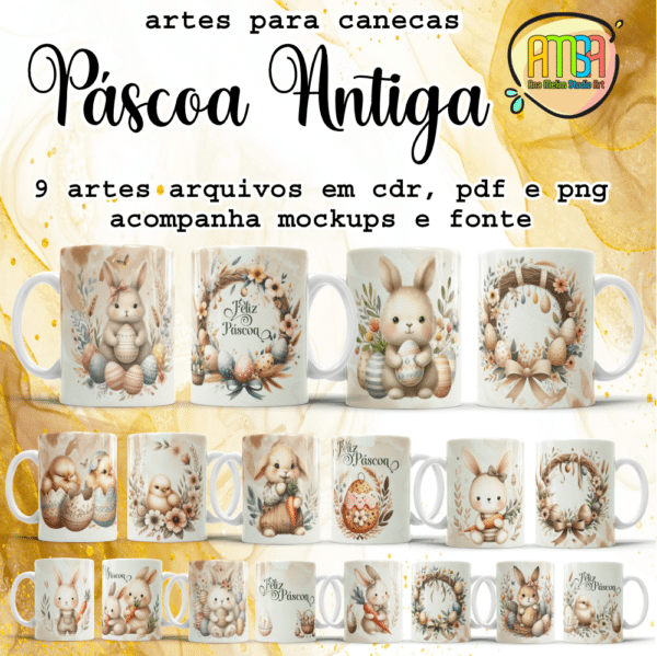 ESTAMPAS PÁSCOA ANTIGA CANECAS