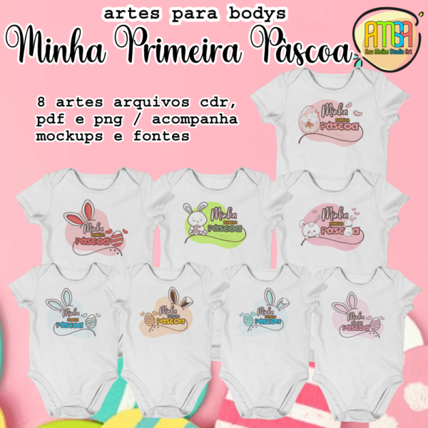 ESTAMPAS MINHA PRIMEIRA PÁSCOA BODYS