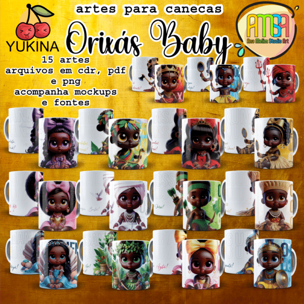 ESTAMPAS ORIXÁS BABY CANECAS (YUKINA)