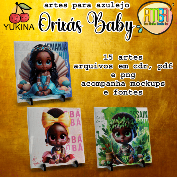 ESTAMPAS ORIXÁS BABY AZULEJOS (YUKINA)