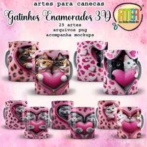 ESTAMPAS GATINHOS ENAMORADOS CANECAS