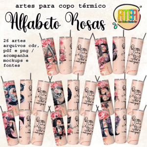 ESTAMPAS ALFABETO ROSAS COPOS TÉRMICOS