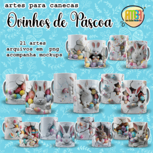 ESTAMPAS OVINHOS DE PÁSCOA 3D CANECAS