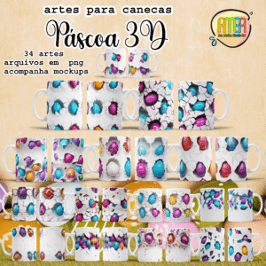 ESTAMPAS PÁSCOA 3D CANECAS