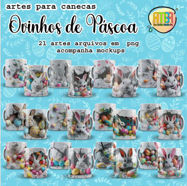 ESTAMPAS OVINHOS DE PÁSCOA 3D CANECAS - Image 2